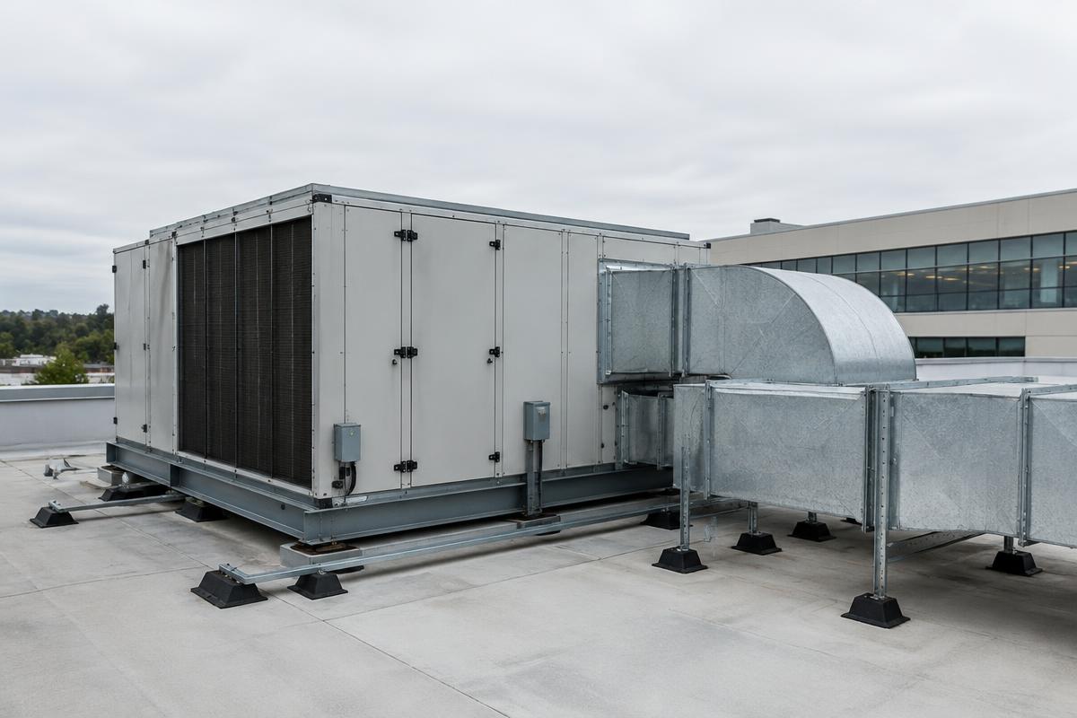Ventilation equipment on a commercial property roof