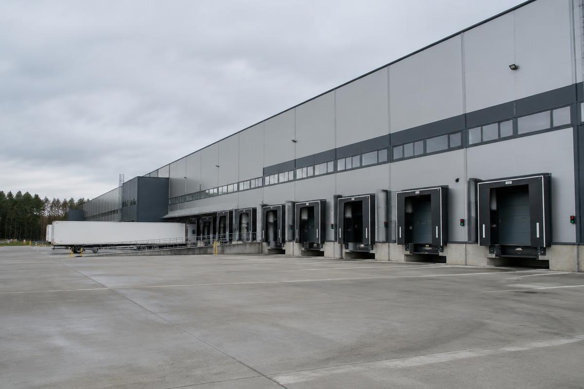 Warehouse with loading bays
